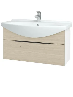 Koupelnová skříňka TAKE IT SZZ 85 - N01 Bílá lesk / Úchytka T07 / D04 Dub Levný