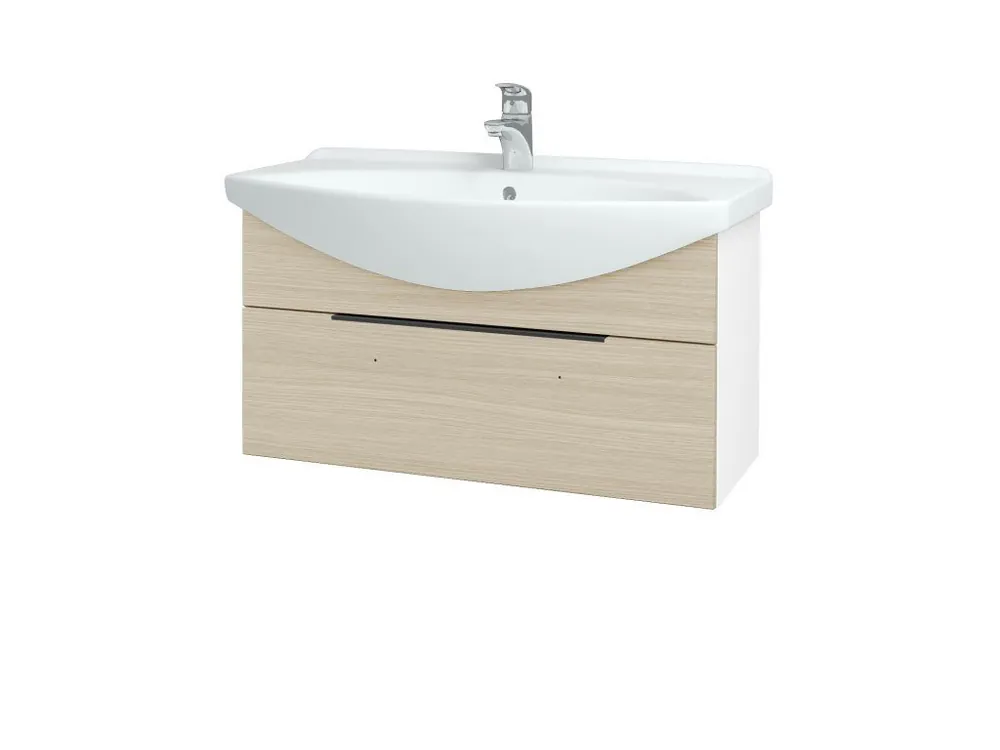 Koupelnová skříňka TAKE IT SZZ 85 - N01 Bílá lesk / Úchytka T07 / D04 Dub Levný