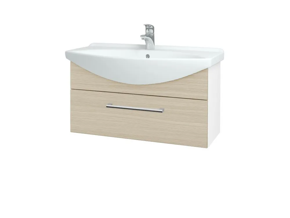 Must-Have Koupelnová skříňka TAKE IT SZZ 85 - N01 Bílá lesk / Úchytka T03 / D04 Dub